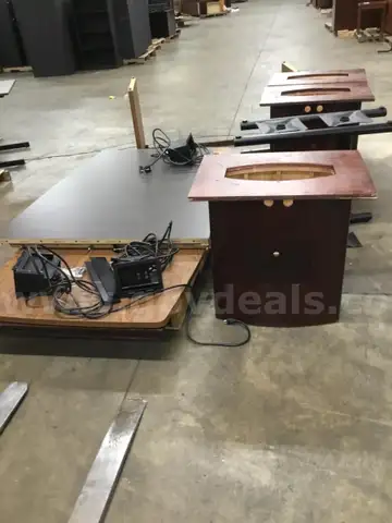 Unassembled conference table-96x47 dark board, & 96x48 dark board, 60x48 granite board, 60x47 granite board  “DH”