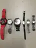 Lot of misc box items-red Armitron watch, silver Casio watch, black Rip Curl watch, silver Leo II bracelet  &#x201C;DH&#x201D;