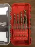 Lot of misc box items-Milwaukee 15 pc gold drill bits, Craftsman cordless drill (BATTERIES) 18mm ratchet wrench  &#x201C;DH&#x201D;