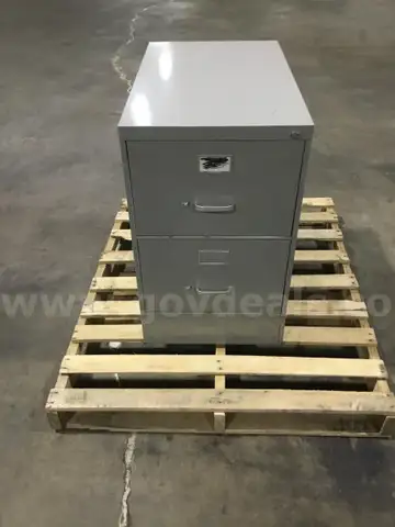30 (LENGTH) x 18 (WIDTH) x 29 (HEIGHT) light gray two drawer filing cabinets (NO KEY LOCKS INCLUDED)  “DH”