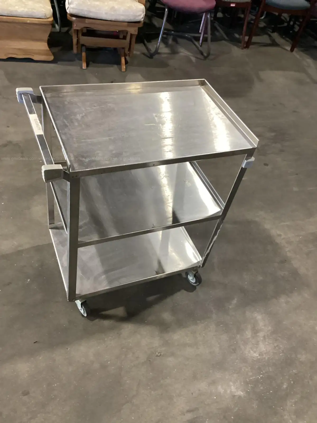 Stainless steel push cart govdeals