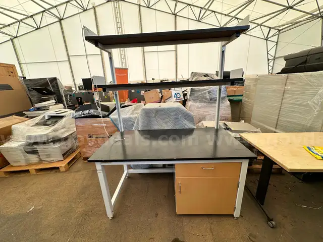 5 FT Double Shelf Lab Table W/ Storage