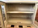 Metal Storage Cabinet with Clear-View Glass Doors