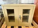 Metal Storage Cabinet with Clear-View Glass Doors
