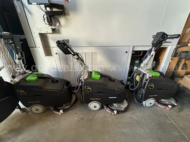 Lot of 3x NSS Wrangler 1503 AB Walk-Behind Floor Scrubbers