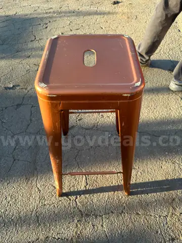 Lot of 20x High Backless Metal Stools with Square Seat