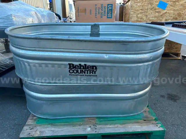 Lot of 2x Behlen Country Galvanized Steel Round-End Stock Tank