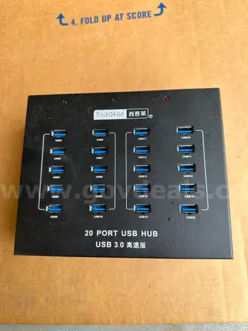 20-Port Industrial USB 3.0 Hub with 110V AC Power Supply