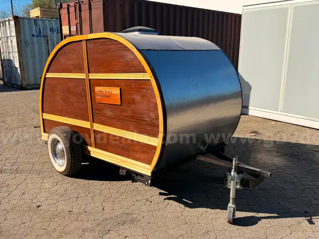 Custom Wood-Finished Teardrop Trailer – Bar Cart Conversion with Camper & Utility Potential