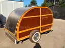 Custom Wood-Finished Teardrop Trailer – Bar Cart Conversion with Camper & Utility Potential