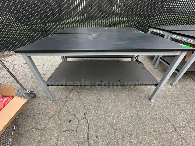 Heavy-Duty Industrial Workbench Table w/ Lower Shelf