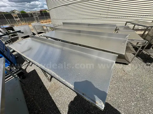 Lot of 3x 8 Foot NSF Stainless Steel Tables