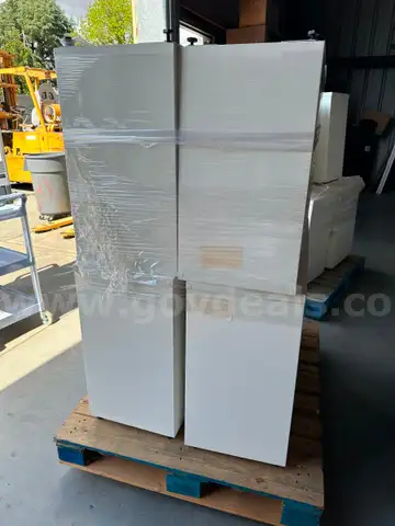 Lot of 8x Double Drawer White Cabinets