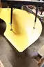 Lot of 2 yellow kidney shaped tables
