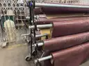2 carts with floor covering material.