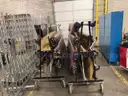 2 carts with floor covering material.