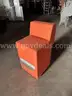 4 orange bar style chairs
