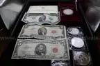 $5 BILL (1); $2 BILL (2); COLLECTORS COIN (5); $5 COIN (3); $1 COIN (9)