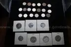 COIN BOOKS (3); $2 BILL (6); $1 COIN (2); HALF DOLLAR COIN (3); QUARTERS (22); D