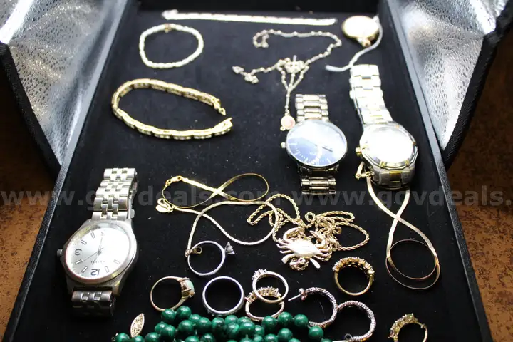 WATCH, POCKET (1) WRIST (3); RING (5); BRACELET (5); NECKLACE (5); EARRING, PAIR