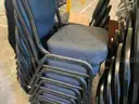 Lot of 53 stacking padded seat banquet chairs
