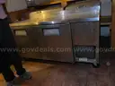 True TPP-67 Stainless steel sandwich prep fridge - on wheels