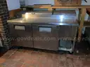 True TPP-67 Stainless steel sandwich prep fridge - on wheels