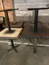 Lot of 37 dining tables - wood top, metal legs - most are 36x36x29 inches