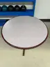 2 white circle table