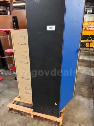1ea 2 door filing cabinet and 1 ea 4 drawer filing cabinet