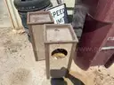 Lot of 2 Concrete Trash Cans with Ash Trays