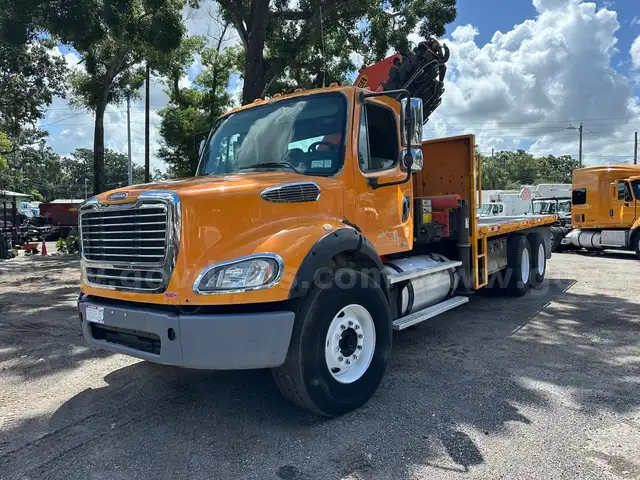 Palfinger PK33002EH mounted on 2012 Freightliner M2 112 T/A Flatbed Truck