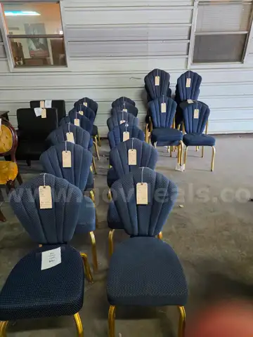 LOT A Set of 50 Blue banquet Chairs-Warehouse