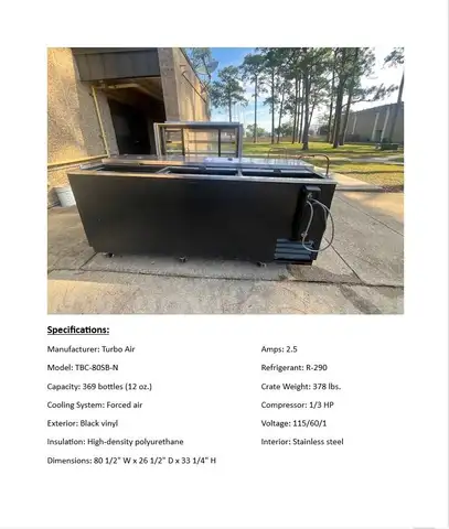 Turbo Air TBC-80SB 369 Bottle Beer Cooler