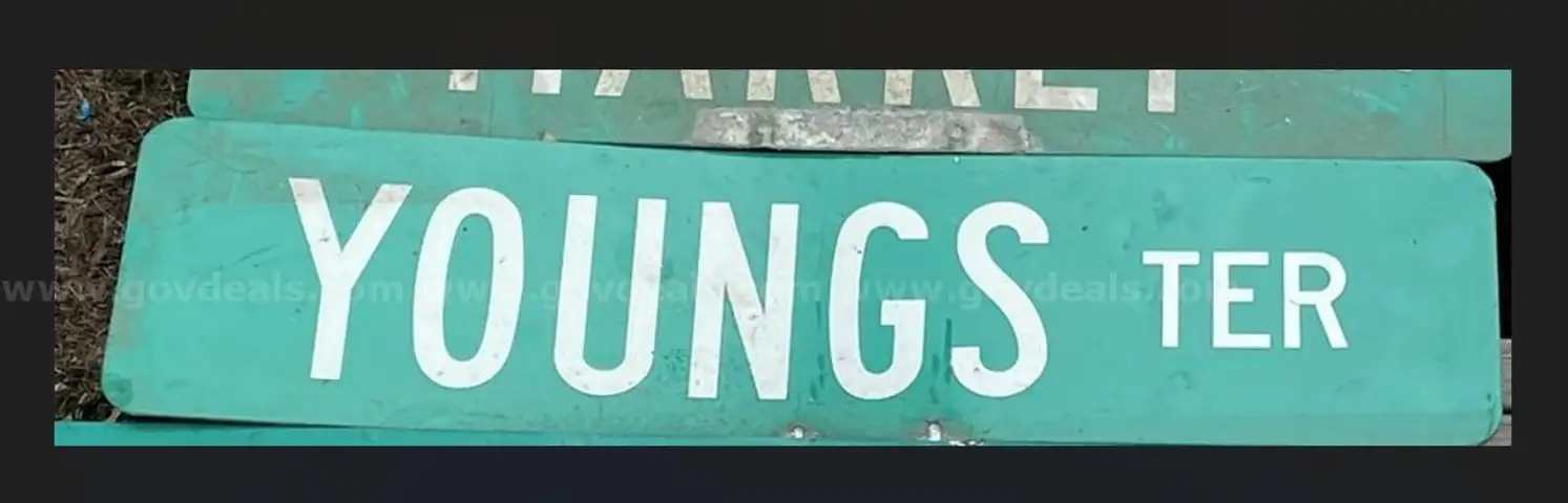 Retired Village Street Sign - Youngs Ter