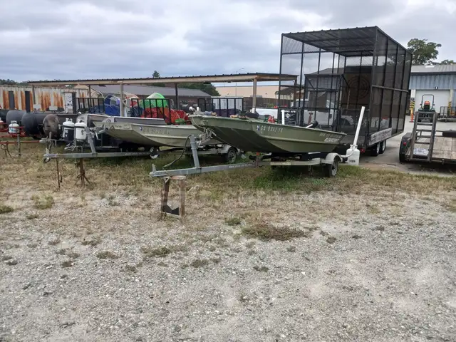 2 Jon Boats with Trailers and Trolling Motors
