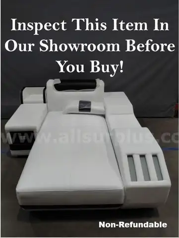 Onsite, Buy Now- Jubilee Furniture (WHITE + BLACK) Chaise w/ Armrest Console-Non Refundable
