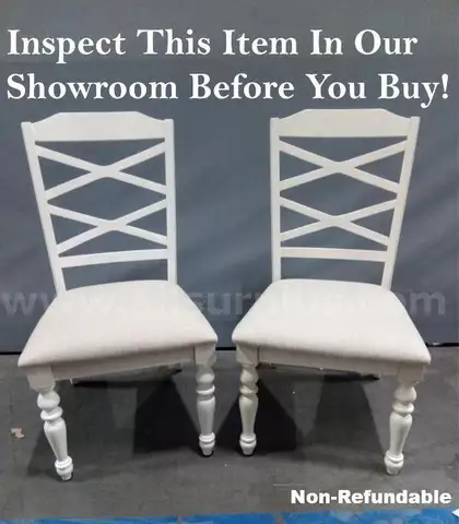 Onsite, Buy Now-Rosalind Wheeler Cassendra 38 Inch Side Chair With Fabric Seat, Set Of 2, White-Non Refundable