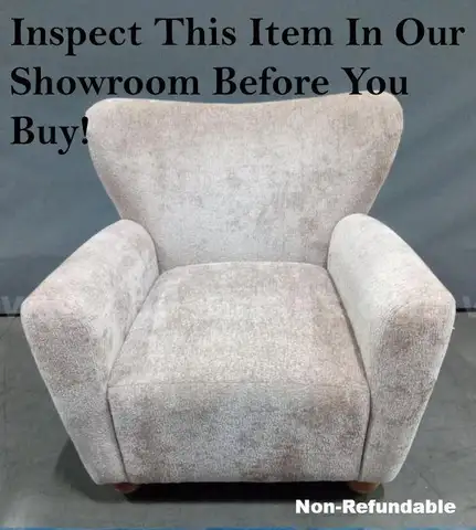 Onsite, Buy Now-Ebern Designs Alonzo Upholstered Club Chair with Round Wooden Legs-Non Refundable