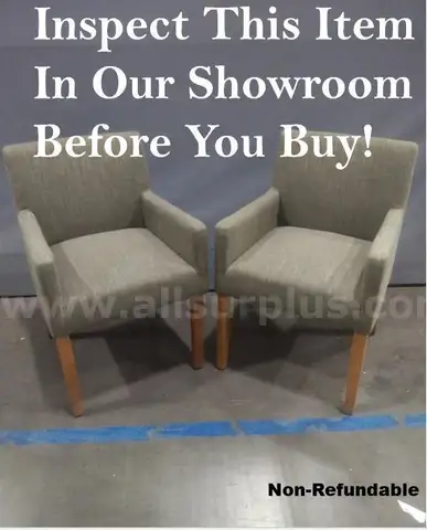 Onsite, Buy Now-Red Barrel Studio 20.5&#x27;&#x27; Seat Height Linen Upholstered Solid Wood Dining Armhair-Non Refundable