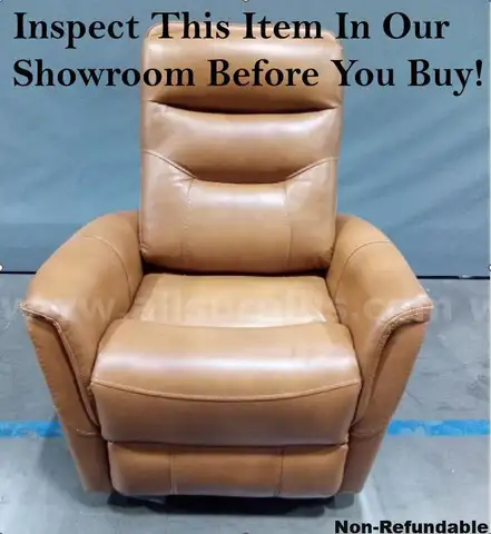 Onsite, Buy Now-Red Barrel Studio 30&#x22; Top Grain Leather Manual Swivel Glider Recliner with Flared Arms-Non Refundable