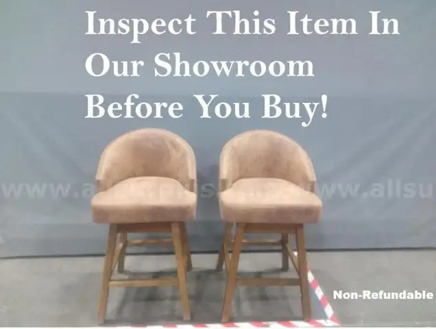 Onsite, Buy Now-Wildon Home 360 Degree Swivel Wood Counter Height Bar Stools With Footrest (Set Of 2)-Non Refundable