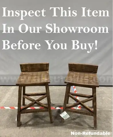 Onsite, Buy Now- Laurel Foundry Modern Farmhouse Foskey Solid Wood 24&#x22; Counter Stool (Set of 2) -Non Refundable