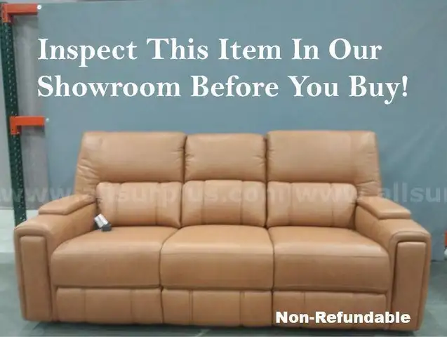 Onsite, Buy Now-Harrison 91&#x27;&#x27; Triple Power Leather Reclining Sofa-Non Refundable