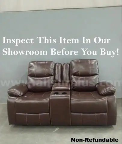 Onsite, Buy Now-Ilkeston 79" Wide Vegan Leather Manual Reclining Sofa-Non Refundable