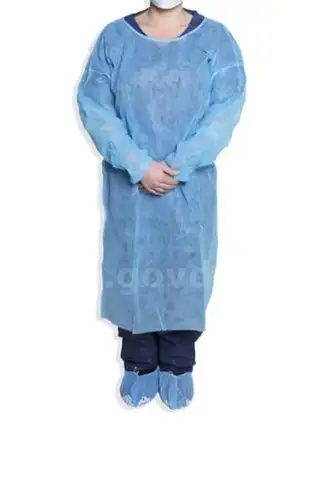 Lot of 8 cases Dukal Corporation Blue Isolation Gown 301BL