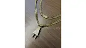 10K Yellow Gold Neck Chain and One Diamond Pendant