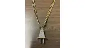 10K Yellow Gold Neck Chain and One Diamond Pendant