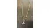 10K Yellow Gold Neck Chain and One Diamond Pendant