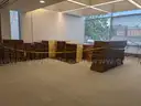 Walnut shelving w/ hardware used in library setting